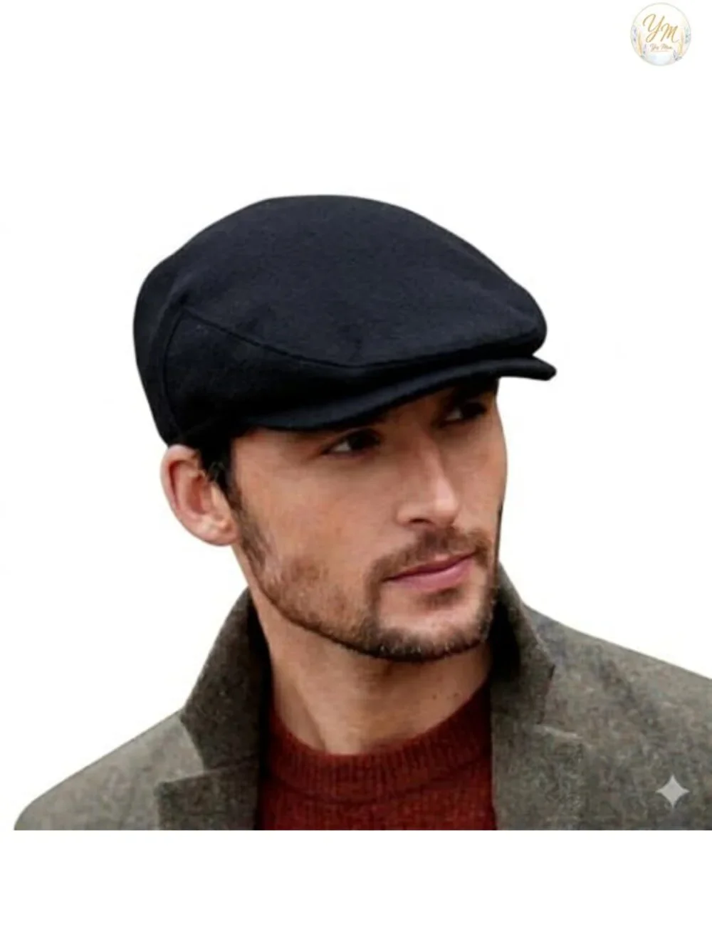 100% Irish Wool Newsboy Flat Cap for Men Winter